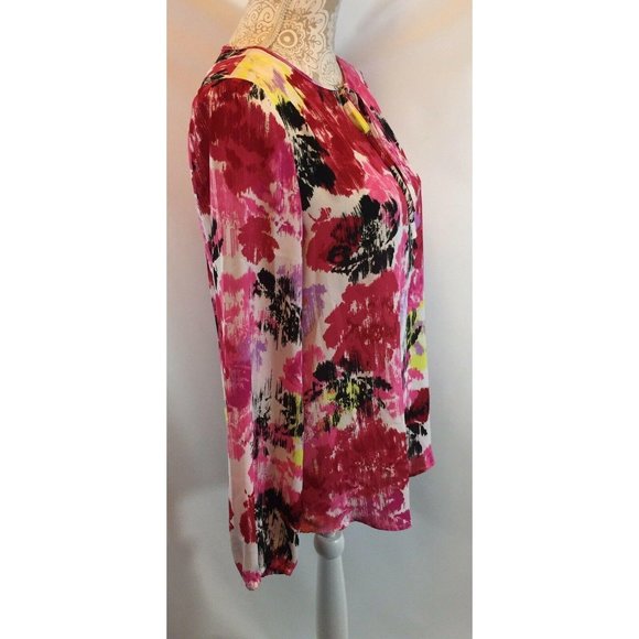 INC Top Women's Sz 4‎ Pink Enchanted Floral Print - Picture 7 of 9